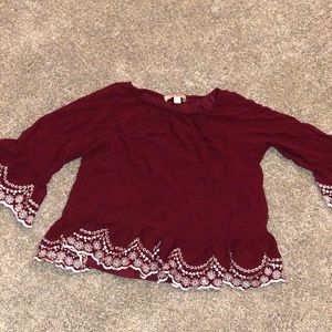 BACK TO SCHOOL Sale!!maroon GB short long sleeve